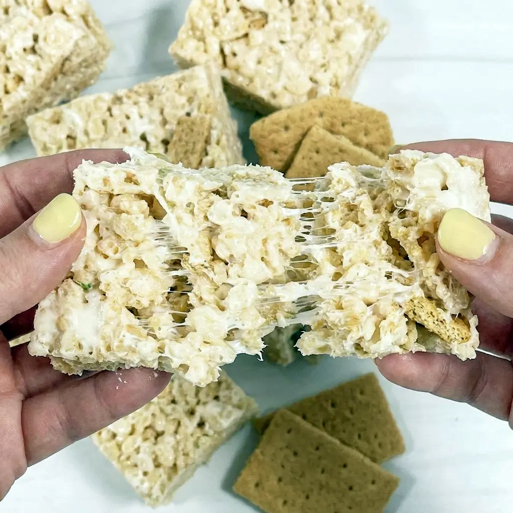 A close-up of Key Lime Pie Rice Krispie Treats with fresh lime zest, perfect for fans of Key Lime Deserts and no-bake treats.