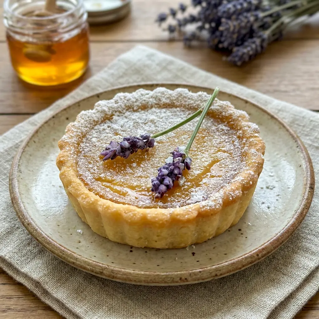 Mini Salted Honey Lavender Pies with flaky salt and delicate crusts for elegant Baking Sweets.