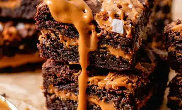 Biscoff Brownies with a gooey center and rich chocolate layers for an easy Biscoff Brownie Recipe.