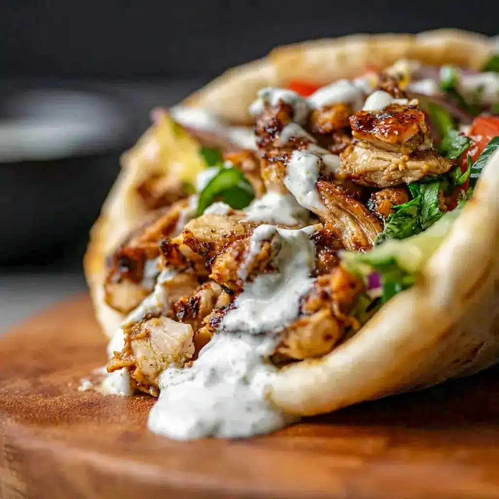 Chicken Shawarma with Garlic Sauce served with fresh vegetables for Easy Healthy Recipes For Family.