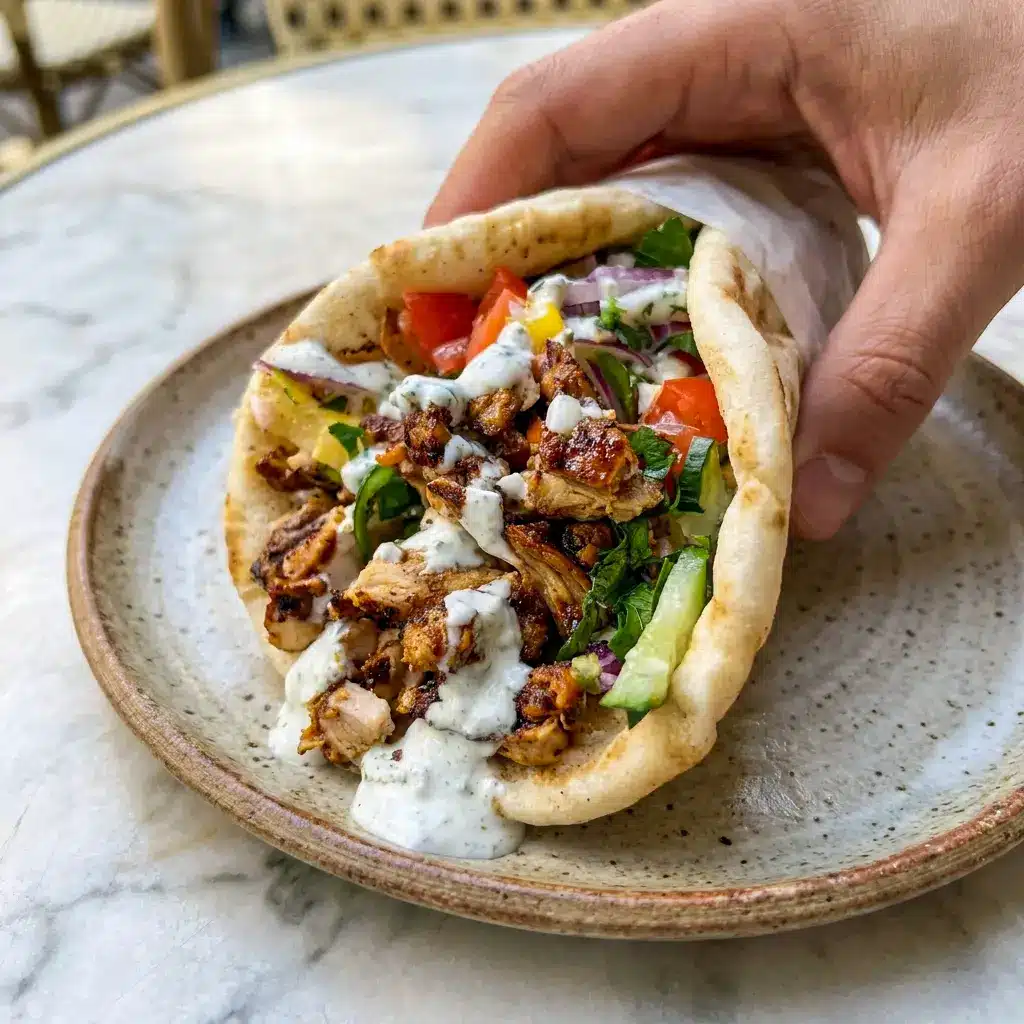 Chicken Shawarma with Garlic Sauce on a light grain bowl for a simple Light Gluten Free Dinner.