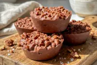 Chocolate Peanut Butter Crunch Cups with a crisp chocolate shell and salty-sweet peanut butter filling for an irresistible Crunchy Chocolate Peanut Butter treat.