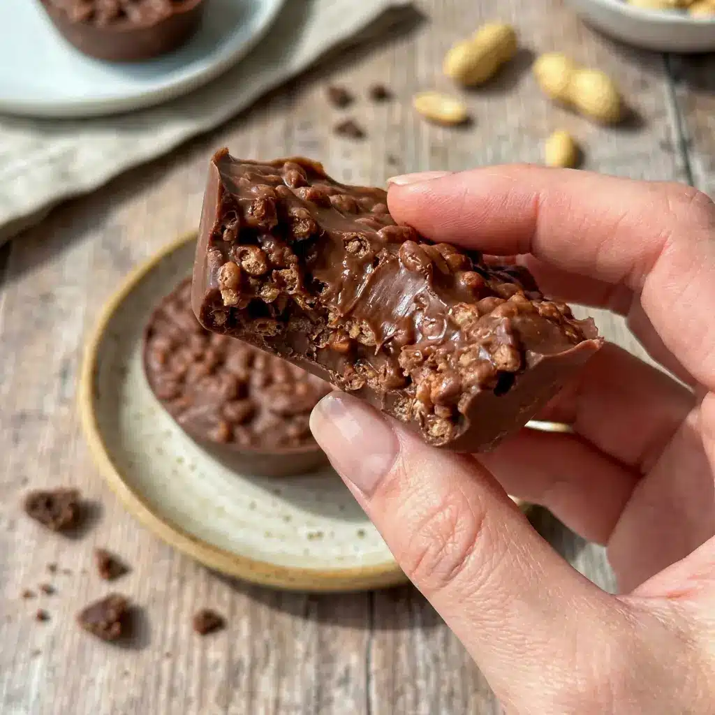 Chocolate Peanut Butter Crunch Cups served cold as rich Dark Chocolate Crunch Cups with a satisfying snap.