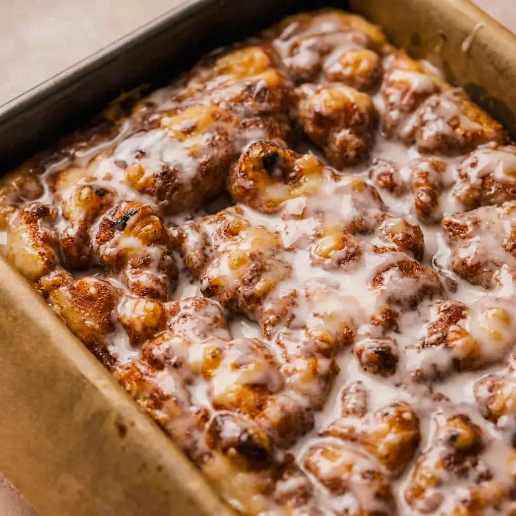 A bakery-style pan of Cinnamon Roll Focaccia with sticky cinnamon topping, ideal for Baked Goods To Bring To Work or shareable treats.