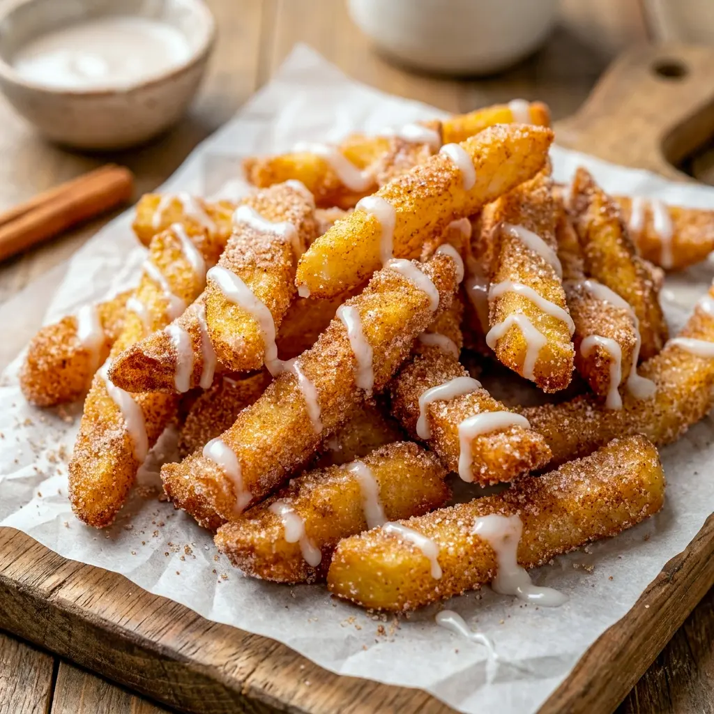Warm Air Fryer Apple Fries served with caramel dip, a kid-friendly Easy Kids Food idea for busy afternoons.