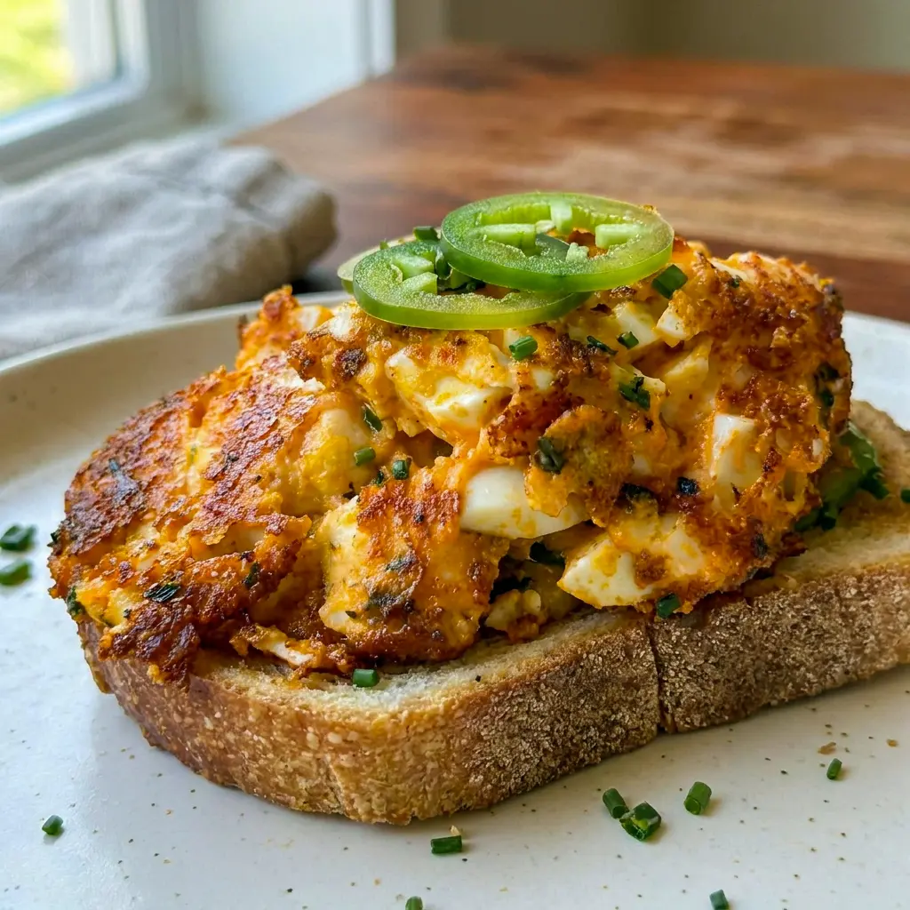 Close-up of Crispy Egg Salad with avocado and herbs, a tasty option for Easy Dinners On The Go.