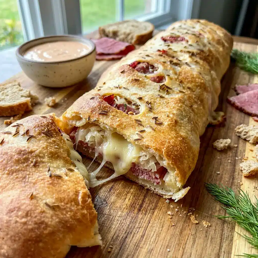 Reuben Stromboli makes an easy Ruben Stromboli Recipe with crisp dough and classic deli flavors in every bite.