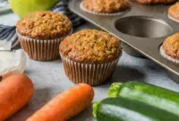 Cozy Morning Glory Muffins styled as Sweet Veggie Muffins with carrots, zucchini, and apple for breakfast.