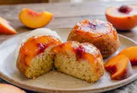 Peach Upside Down Mini Cakes fresh from the pan, styled as a sweet Small Peaches Recipe for summer baking.