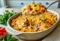 Pimento Cheese Hash Brown Casserole baked golden for a cozy Cheese Hashbrown Casserole side dish.
