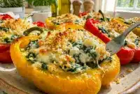 Tuscan Ricotta Stuffed Peppers baked until golden, a cozy Veggie Dinner Recipes For Two idea with creamy cheese filling.