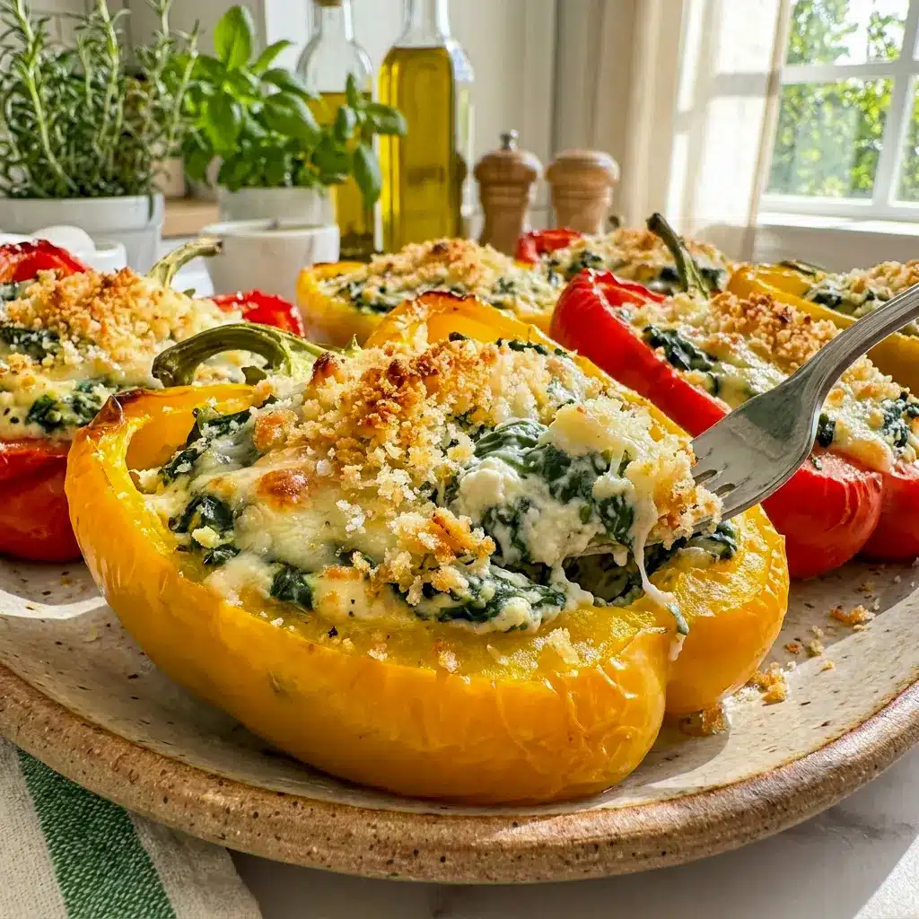 Tuscan Ricotta Stuffed Peppers baked until golden, a cozy Veggie Dinner Recipes For Two idea with creamy cheese filling.