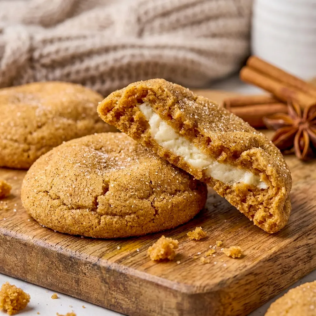 This Pumpkin Cheesecake Cookies recipe features a delicious pumpkin center, making them irresistible Fall Homemade Treats for the holiday season.